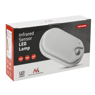 Lõpumüük // Lampa LED z czujnikiem ruchu Maclean, na podczerwień, kolor biały, 15W, IP54, barwa naturalna biała (4000K), 1100lm, MCE340 W