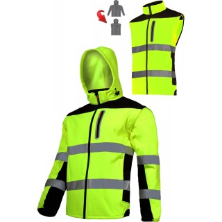 Darba, aizsardzības, augstas redzamības apģērbi // Softshell ostrzeg. z odpinanymi ręk., żółty, "2xl", ce,lahti