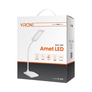 LED apšvietimas // New Arrival // AMET LED DIM 6W, lampka biurkowa, 360lm, 3000K, biała, funkcja ściemniania