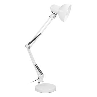 Apgaismojums LED // New Arrival // DEON, lampa biurkowa, 60W, E27, wysoka, stal, biała