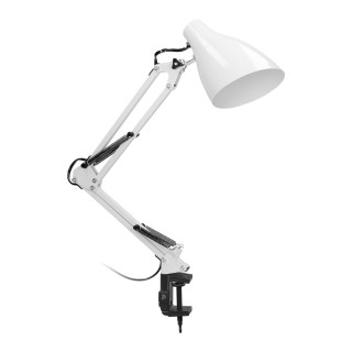 Apgaismojums LED // New Arrival // DIAN, lampa biurkowa przykręcana, 60W, E27, stalowa, biała