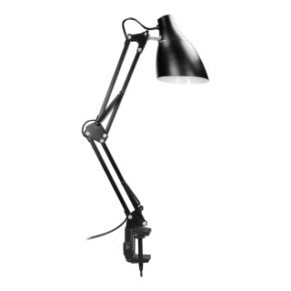 LED apšvietimas // New Arrival // DIAN, lampa biurkowa przykręcana, 60W, E27, stalowa, czarna