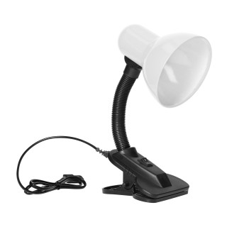 Apgaismojums LED // New Arrival // LATSA, lampa biurkowa z klipsem, 40W, E27, stal + tworzywo, biała