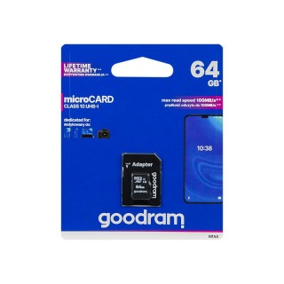 Внешние устройства хранения данных // USB Flash Памяти // 66-226# Karta microsdxc 64gb+adapter sd cl10goodram uhs-i