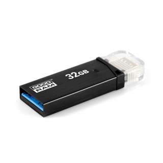 Ulkoiset tietovälineet // USB-muistitikut // Pendrive Goodram USB 3.0 + microUSB 32GB OTG czarny