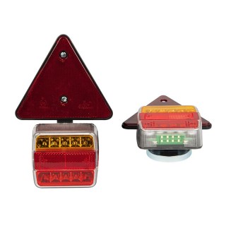 Apgaismojums LED // Auto spuldzes // 23-219# Zestaw lamp do przyczepy samochodowej led trójkąt