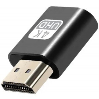 Koaksialinių kabelių sistemos // HDMI, DVI, AUDIO jungiamieji laidai ir priedai // AK53E Adapter hdmi emulator monitora      black