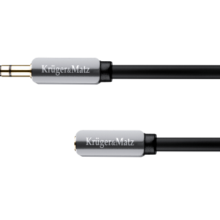 Koaksiaalvõrgud // HDMI, DVI, AUDIO ühenduskaablid ja tarvikud // Kabel wtyk   - gniazdo proste  jack 3.5  stereo 1.0m Kruger&amp;Matz