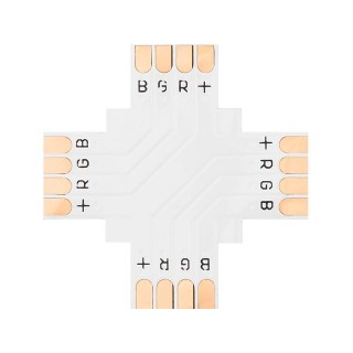 Apgaismojums LED // New Arrival // 4885# Konektor do taśm led typu "+" 10mm rgb