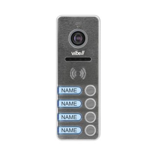 Doorpfones | Door Bels // Video doorphones HD // Wideo kaseta 4-rodzinna z kamerą szerokokątną, kolor, wandaloodporna, diody LED, do zastosowania w systemach VIBELL
