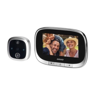 Doorpfones | Door Bels // Video doorphones HD // Elektroniczny wizjer do drzwi z wbudowanym czujnikiem ruchu oraz  wyświetlaczem LCD 4,3 cala; funkcja nagrywania na kartę Micro SD; menu w 4 językach; wbudowany akumulator
