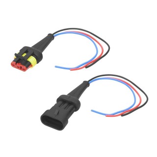Car and Motorcycle Products, Audio, Navigation, CB Radio // ISO connectors and cables for the car radio // 40-808# Hermetyczna kostka z kabelkiem 20cm oh-3 (gniazdo i wtyk) komplet