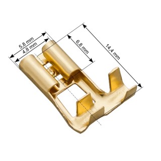 Car and Motorcycle Products, Audio, Navigation, CB Radio // ISO connectors and cables for the car radio // 43-107# Konektor nieizolowany płaski żeński 4,8/0,8k