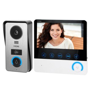 Doorpfones | Door Bels // Video doorphones HD // Bezsłuchawkowy zestaw wideo domofonowy CETI, monitor 7" z kartą pamięci TF, czytnikiem kart i breloków, IP44