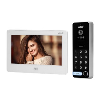 VIDEO-OVIPUHELIN  | Door Bels // VIDEO-OVIPUHELIN HD // Zestaw wideodomofonowy, bezsłuchawkowy kolor, LCD 7", dotykowy, menu OSD, pamięć, gniazdo na kartę SD, DVR, sterowanie bramą, z szyfratorem i RFID, biały, TAURI MEMO