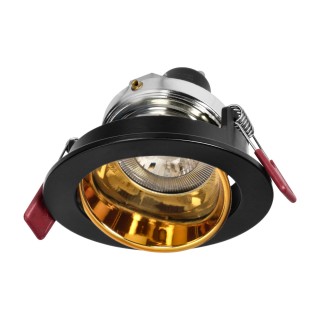 LED Lighting // New Arrival // FONDI RC ramka dekoracyjna oprawy punktowej, MR16/GU10 max. 50W, okrągła, stała, aluminiowa, czarno-złota