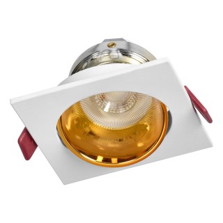 LED Lighting // New Arrival // FONDI SC ramka dekoracyjna oprawy punktowej, MR16/GU10 max. 50W, kwadrat, stała, aluminiowa, biało-złota