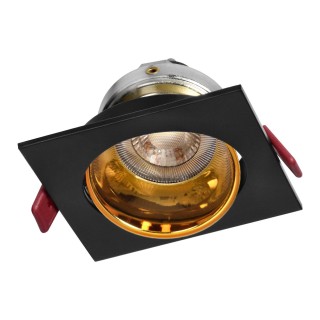 Apgaismojums LED // New Arrival // FONDI SC ramka dekoracyjna oprawy punktowej, MR16/GU10 max. 50W, kwadrat, stała, aluminiowa, czarno-złota