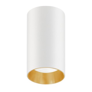 LED apšvietimas // New Arrival // Oprawa natynkowa / tuba Maclean, punktowa, okrągła, aluminiowa, GU10, 55x100mm, kolor biały/złoty, MCE458 W/G