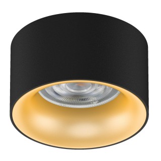 LED apšvietimas // New Arrival // Oprawa podtynkowa / tuba Maclean, punktowa, okrągła, aluminiowa, GU5.3, 70x40mm, kolor czarny/złoty, MCE457 B/G