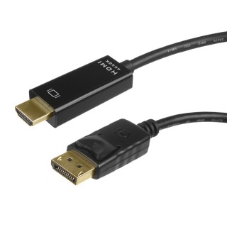 Koaksiālo kabeļi 75 Ohm, 50 Ohm un Televīzijas aksesuāri // HDMI, DVI, Audio savienotājkabeļi un aksesuāri // Kabel Display Port (DP) - HDMI Maclean, 4K/30Hz, 1.8m, MCTV-714