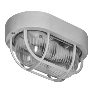 LED Lighting // New Arrival // OVAL 7040 STYL, oprawa oświetleniowa, 40W, E27, IP44, IK10, klosz poliwęglan przeźroczysty, podstawa polipropylen, siatka plastikowa, szara