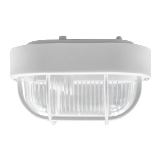 LED Lighting // New Arrival // OVAL 7040 STYL, oprawa oświetleniowa, 40W, E27, IP44, IK10, klosz poliwęglan przeźroczysty, podstawa polipropylen, siatka plastikowa, szara