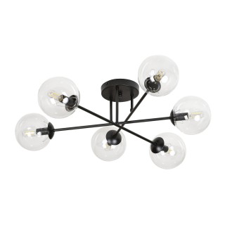 Apgaismojums LED // New Arrival // BARI lampa wisząca, moc max.6x40W, E14, czarno-transparentna