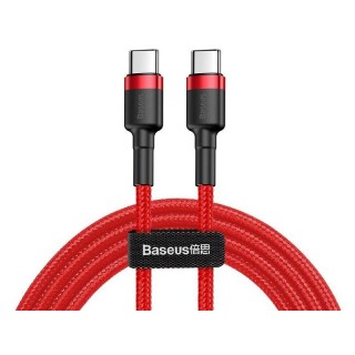 Mobilie Telefoni un aksesuāri // Lādētāji un turētāji // BASEUS Kabel USB-C - USB-C 2,0m Cafule PD 2.0 QC 3.0 60W (CATKLF-H09) Red