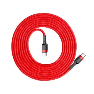 Matkapuhelimet ja tarvikkeet // Latauslaitteet // BASEUS Kabel USB-C - USB-C 2,0m Cafule PD 2.0 QC 3.0 60W (CATKLF-H09) Red