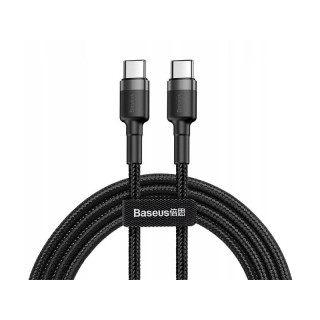 BASEUS Kabel USB-C do USB-C PD Cafule PD 2.0, QC 3.0, 60W, 2m (CATKLF-HG1) Czarno-szary