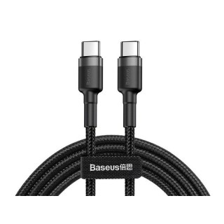 BASEUS Kabel USB Type C 1m Cafule PD 2.0 QC 3.0 60W (CATKLF-GG1) Gray+Black