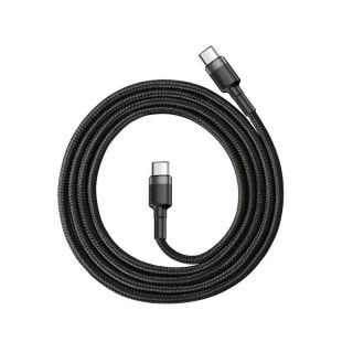 Mobilie Telefoni un aksesuāri // Lādētāji un turētāji // BASEUS Kabel USB Type C 1m Cafule PD 2.0 QC 3.0 60W (CATKLF-GG1) Gray+Black