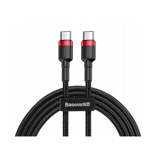 Mobile Phones and Accessories // Chargers and Holders 77 // BASEUS Kabel USB Type C 2m Cafule PD 2.0 QC 3.0 60W (CATKLF-H91) Black+Red