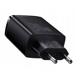 Telefoni un aksesuāri // Lādētāji un turētāji // BASEUS Ładowarka sieciowa Baseus Compact Quick Charger, 2xUSB, USB-C, PD, 3A, 30W (CCXJ-E01) Czarna