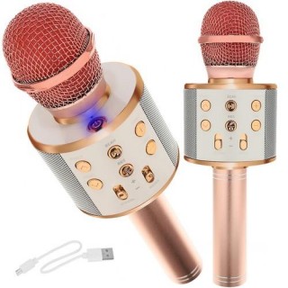 Audio and HiFi sistēmas // Austiņas ar mikrofonu // Mikrofon karaoke- jasnoróżowy Izoxis 22190