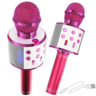 Audio Austiņas / Vadu / Bezvadu // Austiņas ar mikrofonu // Mikrofon karaoke- różowy Izoxis 22191