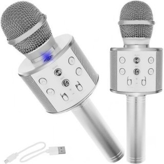 Audio Austiņas / Vadu / Bezvadu // Austiņas ar mikrofonu // Mikrofon karaoke- srebrny Izoxis 22188
