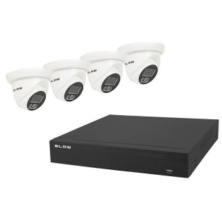 Videovalve // CCTV komplektid // 78-851# Zestaw monitoringu ahd blow 4x5mp 1tb fullcolor bl-ka5t4/fc/1tb 4x kamery kopułowe 5mp dysk hdd1tb
