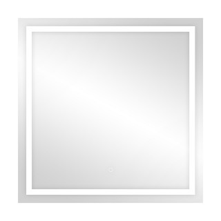 Interjero Šviestuvai | Dizaino Šviesos // Wall and Mirror luminaires // Kwadratowe lustro LED 80x80 cm (z wbudowanym włącznikiem, z marginesem, 4000K)