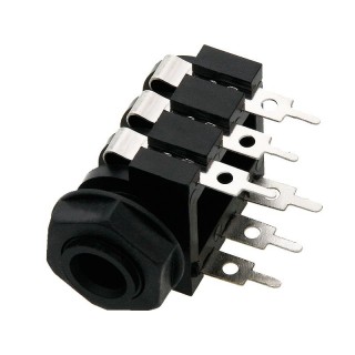 Liittimet // Different Audio, Video, Data connection plug and sockets // 0121#                Gniazdo jack 6.3 st montażowe plastik