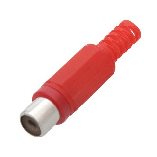 Liittimet // Different Audio, Video, Data connection plug and sockets // 2222# Gniazdo rca na kabel czerwone plastikowe