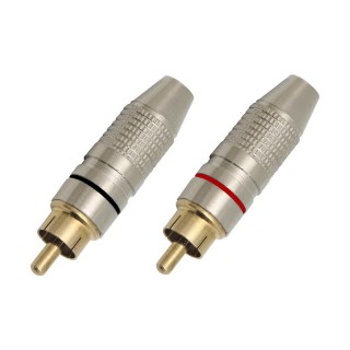 Connectors // Different Audio, Video, Data connection plug and sockets // 3774# Wtyk rca silver-metal złoty czarny/czerwony