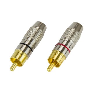 Connectors // Different Audio, Video, Data connection plug and sockets // 3775# Wtyk rca silver-złocony professional