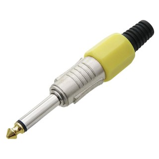 Liittimet // Different Audio, Video, Data connection plug and sockets // 9359# Wtyk jack 6,3 mono metal hq żółty