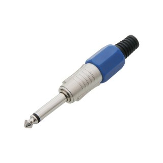 Connectors // Different Audio, Video, Data connection plug and sockets // 9360#                Wtyk jack 6,3 mono metal hq niebieski