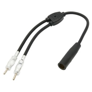 Car and Motorcycle Products, Audio, Navigation, CB Radio // ISO connectors and cables for the car radio // 0958# Samochodowy adapter antenowy rozgałęźnik 2xwtyk-din
