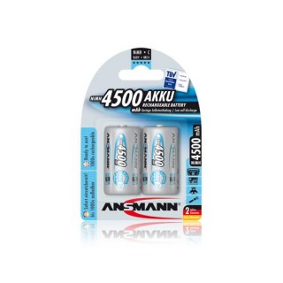 Rechargeable battery R14 (C) 1.2V 4500mAh Ni-Mh ANSMANN (2vnt blister)