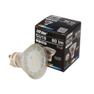 LED lamp GU10 230V 1W 80lm warm white, 2700K, LED line