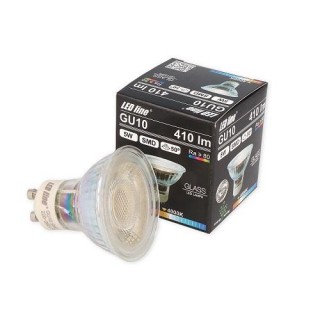 LED spotlight GU10 230V 5W 410lm 50° neutrral white, glass, LED line